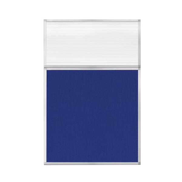 Versare Hush Panel Configurable Cubicle Partition 4' x 6' W/ Window Royal Blue Fabric Clear Fluted Window 1850605-1 - main